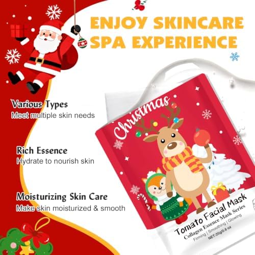 KONEUK 48 Pack Christmas Sheet Face Masks Skincare, Stocking Stuffers - Image 4