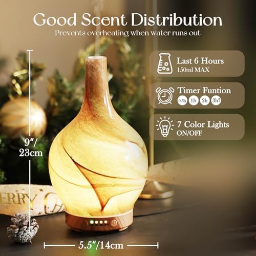 Porseme 150ml Handmade Essential Oil Diffuser 6H Runtime - Image 3