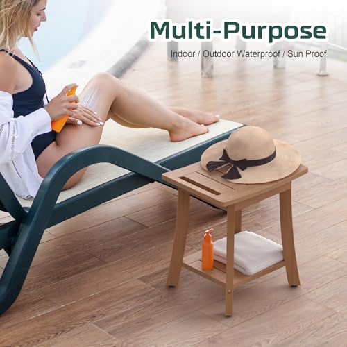 Waterproof HIPS Shower Bench for Inside Shower, Shower Stool, Brown - Image 7