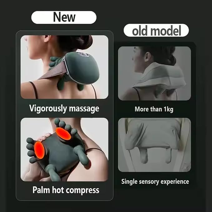 Shiatsu Neck and Back Massager with Heat, 4D Deep Tissue Kneading Wireless Massager, Portable Rechargeable Cervical Shoulder Pain Relief Massager for Home Office Travel (Green) - Image 9