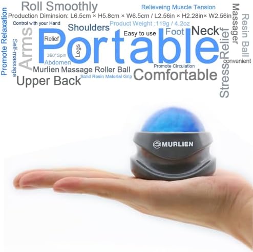 Massage Roller Ball, Tight and Sore Muscles Relief, Manual Massager, Alleviating Shoulder, Arms, Back, Legs, Calves or Muscle Tension - Image 2