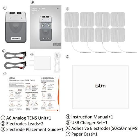 iStim A6 Analog Rechargeable Dual Channel TENS Unit/TENS Device/TENS Machine - for Pain Relief/Pain Control and Management - 3 Modes and Easy to Use (Including Electrode Pads) - Image 6