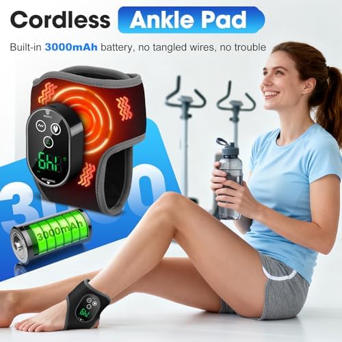 Cordless Foot Massager for Neuropathy, FSA Eligible Items List, Foot and Ankle Massager for Circulation and Pain Relief, 3000mAh Rechargeable Ankle Heating Pad with Massage for Plantar Fasciitis - Image 2