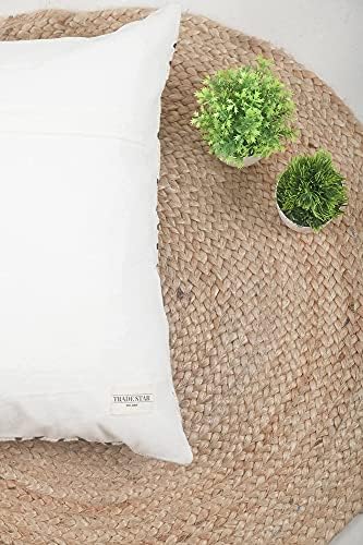 Trade Star Luxury Mud Cloth Square Pillow Cover Rustic Farmhouse Chair Pillowsham Handmade Sofa Pillow Cover for Room Decor (Ivory (Blossom), 18 X 18 Inch) - Image 4