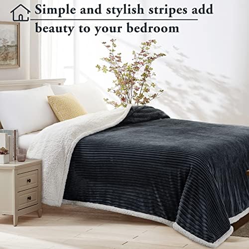 LBRO2M Sherpa Fleece Bed Blanket Super Soft Plush Warm Throw King 90"X104" - Image 2