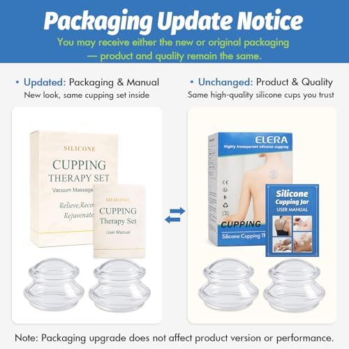 ELERA Silicone Cupping Therapy XL Size Sets, Professionally Chinese Massage Cups Tools, Silicone Cup for Joint Pain Relief, Massage Body (XL*2 Cups) - Image 2