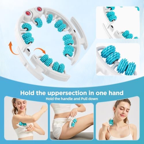 Cellulite Massage Tool, Anti-Cellulite Roller- Lymphatic Drainage Massager - Muscle Roller, Deep Fascia Massage, Dimpled Skin Removal, Legs/Thighs/Buttocks (15 Wheel - Cyan) - Image 4