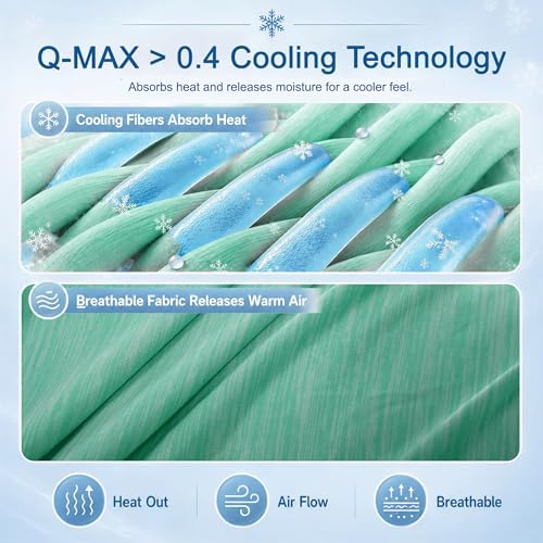 Cooling Blanket for Hot Sleepers - Lightweight Breathable Cool Cold Blanket - Keep Cool for Night Sweats, Soft Thin Ice Throw Blankets for Bed Couch Sofa, (Green, 50"x70") - Image 7