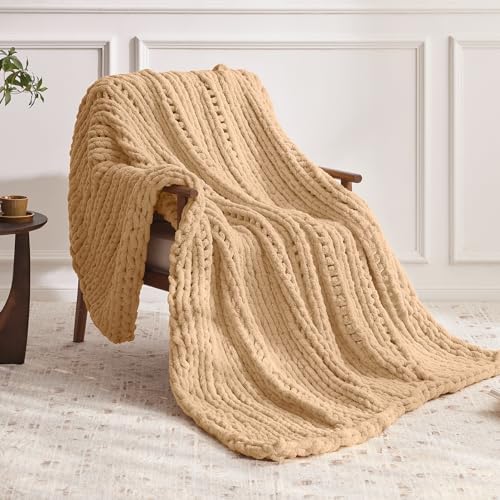 Negwoo Chunky Knit Throw Blanket, Knitted Throw Chenille Yarn, 60"*80" - Image 2