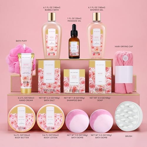 Spa Luxetique Rose 15pc Spa Gift Baskets Gifts for Women - Image 2