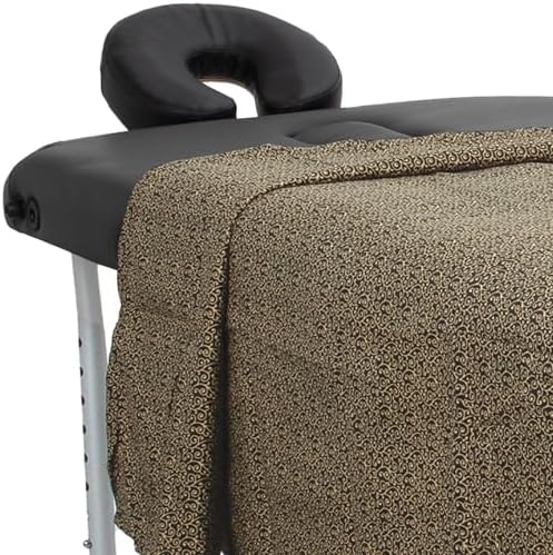 ForPro Designer Microfiber Massage Flat Sheet, 91"L x 61"W, Golden Swirl by ForProProfessionalCollection