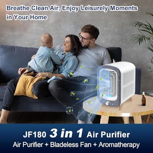 Air Purifier for Home Bedroom 780sq ft, HEPA Air Purifers with Activated Carbon, 22dbB Sleep Mode Quiet Air Cleaner for Dust, Smoke, Odor, Pet Dander, Pollen, Office Desk, JF180 Grey - Image 7