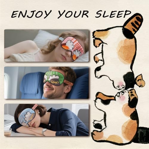 Sleep Masks, 3 Packs Silky Satin Eye Masks for Sleeping,Effective Light Blocking Blindfold for Men Women, Cute Cat Paw Design, with No-Pressure Elastic Strap - Image 6