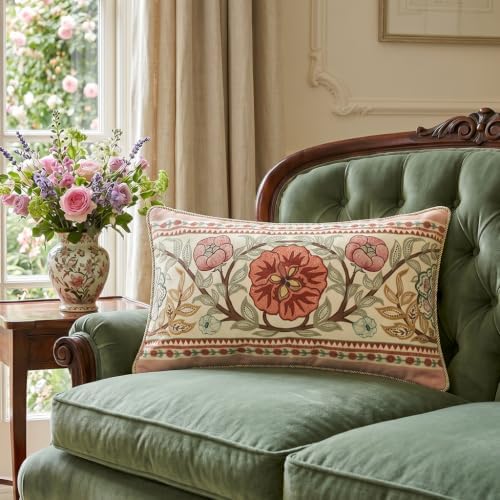 patdrea Designer Vintage Velvet Throw Pillow Cover,12"x20"-Kulom C - Image 2
