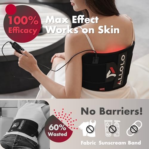 ALLOLO Red Light Therapy for Body, 3 in 1 LEDs Red Light Therapy Belt with Timer Remote Control, 660nm 850nm Infrared Light Therapy Pad for Body Waist Shoulder Knee, 16.7" x 7.9" Large Area - Image 2