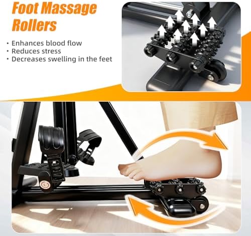 Arm and Leg Pedal Exerciser for Seniors - Seated Pedal Exerciser with Leg Swing Exercise, Arm Rope Pull Exercise&Foot Massage, Stroke Recovery Pedal Exercise Equipment for Elderly, with Digital Display - Image 5
