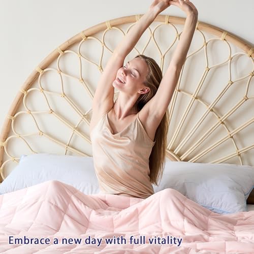 yescool Weighted Blanket for Adults 20lbs Queen Size, 60" x 80", Pink - Image 5