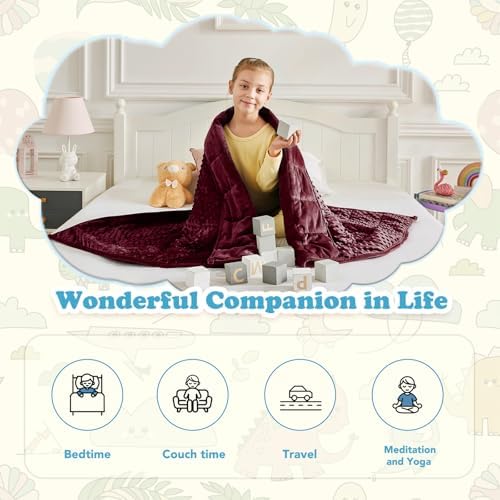 CuteKing Weighted Blanket - 40"x60" 7lbs Minky Dots Heavy Blanket with Glass Beads Soft Breathable for All-Season Summer Fall Winter Thick Comfort for Rest - Image 4
