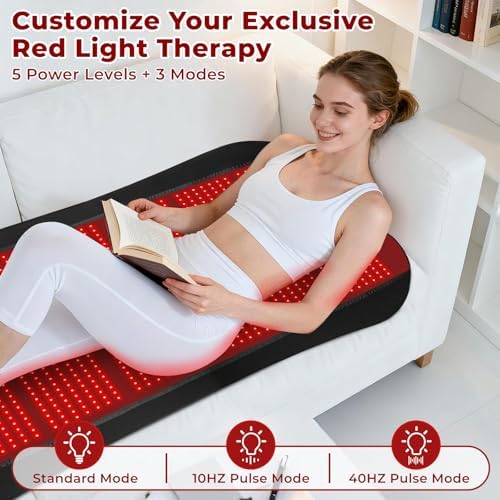 Red Light Therapy Mat for Body, Red Lights Pad with 660nm&850nm Infrared Light Therapy Mat, Chirstmas Birthday Festival Gift for Women Men Father Dad Mother Mom Lover Elderly 76.8"x39.4" - Image 6