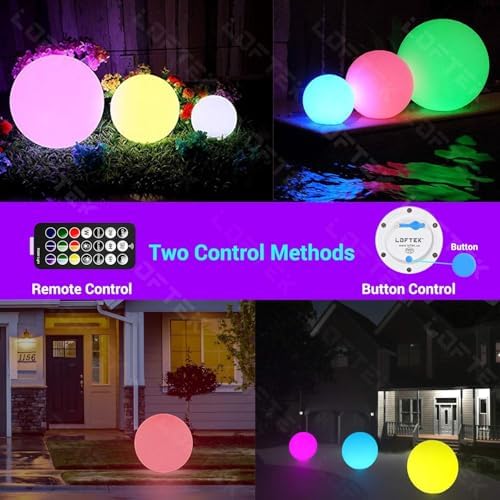 LOFTEK Floating Pool Light, 20-inch Rechargeable Orb Light w/Remote - Image 5