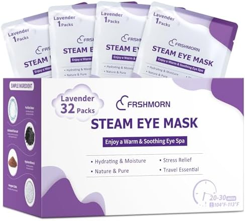 32Packs Steam Eye Mask Heated Eye Masks For Dry Eyes, Lavender by FRSHMORN