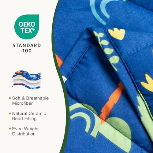 Sivio Weighted Lap Blanket for Sleep, 2lbs, 19 x 21 inches, Blue Dinosaur - Image 3