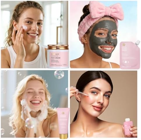 Gifts for Women, 32 Pcs Rose Spa Gifts Basket, Hydrating Face Skin Care Set - Image 7
