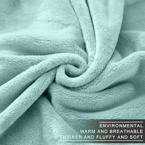 Fleece Blankets for All Season - Premium Lightweight Anti-Static Throw for Queen/Full Size Bed Extra Soft Brush Fabric Warm Sofa Thermal Blanket 90" x 90"(Sage Green) - Image 5