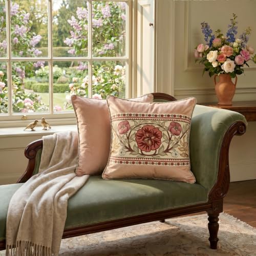 patdrea Designer Vintage Velvet Throw Pillow Cover,22"x22"-Kulom C - Image 7