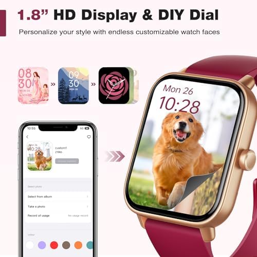 Fitpolo Smart Watch for Women,1.8” Touchscreen, Bluetooth Call, Alexa Built-in,24/7 Heart Rate SpO2 Monitor,Step Counting,Sleep Tracking, IP68 Waterproof Fitness Tracker Watch for Android iPhone - Image 3