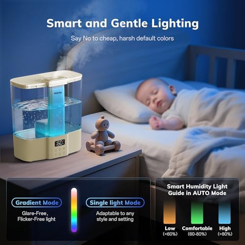 AEOCKY Geek-Level Ultrasonic Humidifier, 4L Top-Fill Cool Mist Diffuser - Image 5