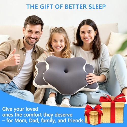 Ergo Pillow for Sleep Apnea, Neck Pain, and Snoring Relief | Cervical Neck Pillow for Neck Pain Relief & Side Sleeper | Orthopedic Memory Foam with Ergonomic Neck Support, Gray, Standard - Image 7