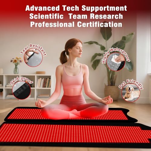 Red Light Therapy for Body,74" x 77.2" Large 2705 LEDs Dual Wavelength (660nm & 850nm) Infrared Therapy Pad, Home Wellness Blanket for Muscle Comfort Skin Rejuvenation,Holiday Gifts - Image 4