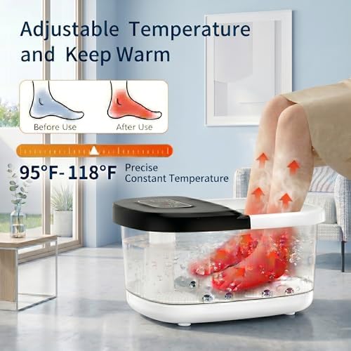 RIGHTMELL Foot Soaking Tub Foot Spa with Heat, Bubble, Ozone & Blue Light - Image 4