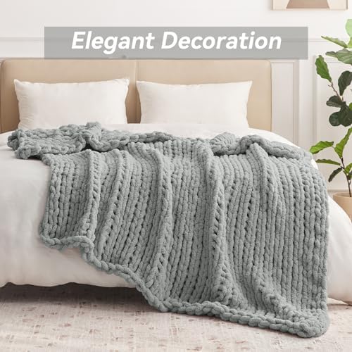 Negwoo Chunky Knit Throw Blanket, Knitted Throw Chenille Yarn, 30"*40" - Image 3