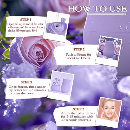 Ice Roller For Face，Cryo Cube Ice Roller For Facial And Eye,Skincare Tools,For Relieving Facial Edema, Shrinking Pores, And Lifting And Firming The Skin (Purple) - Image 4