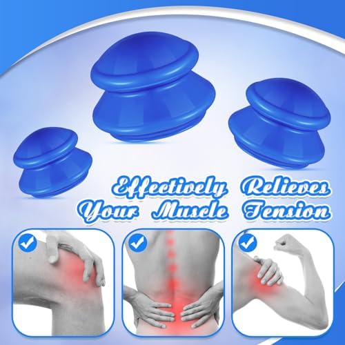 TrelaCo 6 Pcs Silicone Cupping Kit for Massage Therapy,Solid Blue - Image 4