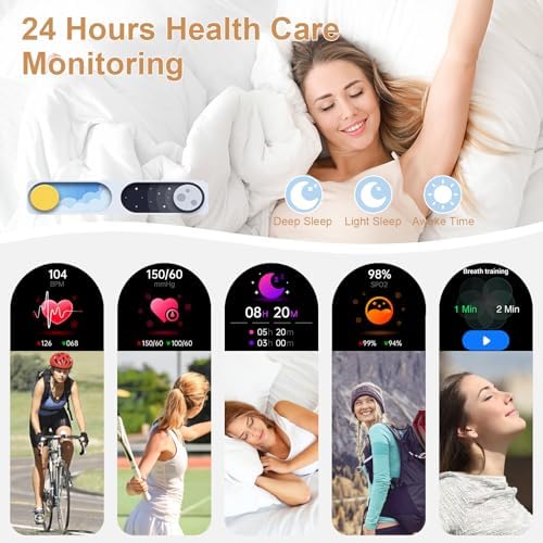 Smart Watch for Women with Diamonds (Answer/Make Call),1.32''Full Screen Smart Watch for Android /iOS,Fitness Tracker with Heart Rate/Blood Oxygen/Sleep Monitor/AI Voice Watches for Women,3 Straps - Image 5