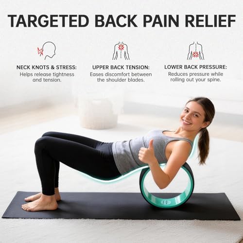 GymCope Back Roller Wheel 4 Pack Spine-Safe Groove, for Whole Family Yoga - Image 3