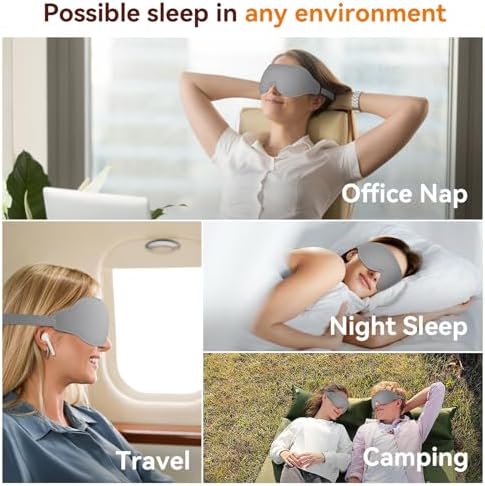 EVA BELLE Sleep Mask, Light Blocking Eye Sleeping Mask for Women Men, Adjustable 3D Memory Foam, Adjustable - Image 6