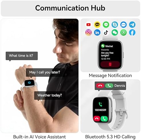 Smart Watch with Alexa Built-in, 1.83" HD Bluetooth Calling Fitness Tracker - Image 3