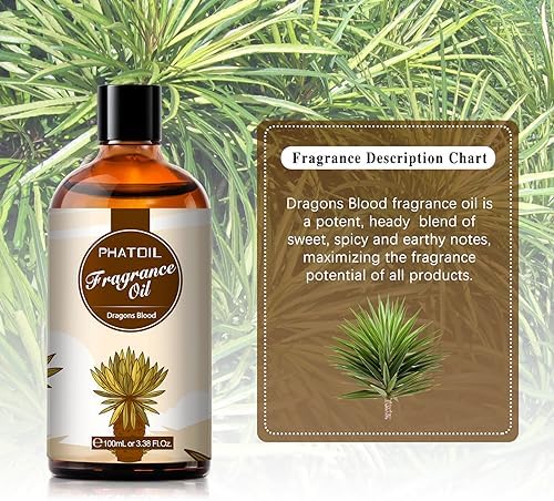 PHATOIL 3.38FL.OZ Dragons Blood Fragrance Oils for Aromatherapy, Essential Oils for Diffusers for Home, Perfect for Diffuser, DIY Candle and Soap Making, DIY Scented Products - 100ml - Image 3