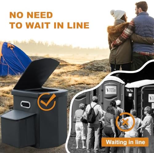 Ann Katy XL Portable Camping Toilet for Adults,Lightweight Folding Potty - Image 4