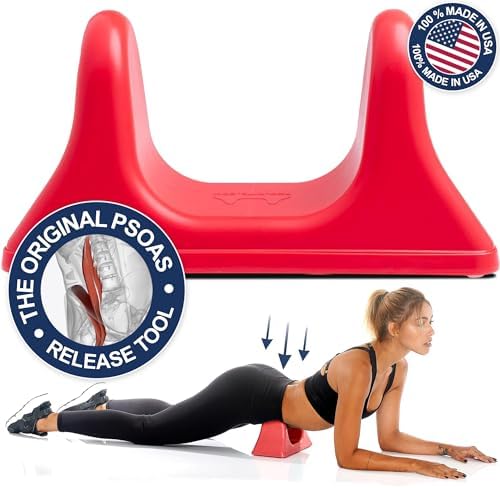 PSO-RITE Psoas Muscle Release Tool – Made in USA, Patented Deep Tissue Massage Device for Your Back, Hip Flexor & Trigger Point Relief - Sunset Red - Image 2
