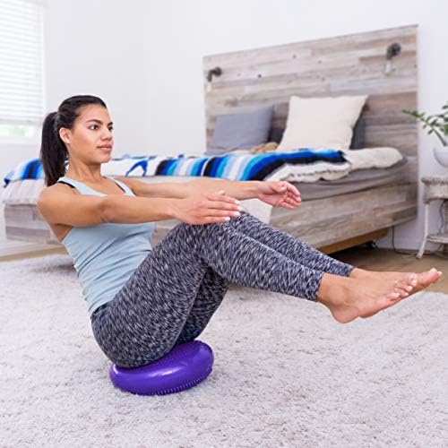 ProsourceFit Core Balance Disc, Inflatable Wobble Cushion with Hand Pump, Dual-Textured Non-Slip Surface for Core, Balance, and Stability Training, 14-inch - Image 6