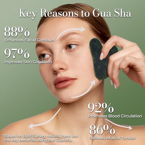 Gua Sha Facial Tools - Natural Jade Stone Guasha Tool for Face & Body,Massage Stick for Jawline Sculpting, Puffiness Reducing, Skin Care Gift, Anti-Aging Beauty Tool - Image 5