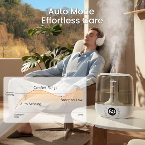 Provirtec 6L Self-Cleaning Humidifier for Large Room, Warm & Cool Mist - Image 5