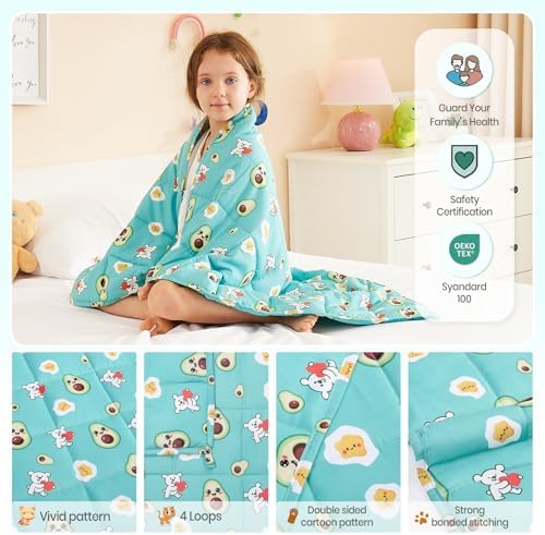 Weighted Blanket - 5 lbs Green Avocado Heavy Blanket - Small Size Breathable Lap Blanket(36"x48", 5 lbs) - Image 5