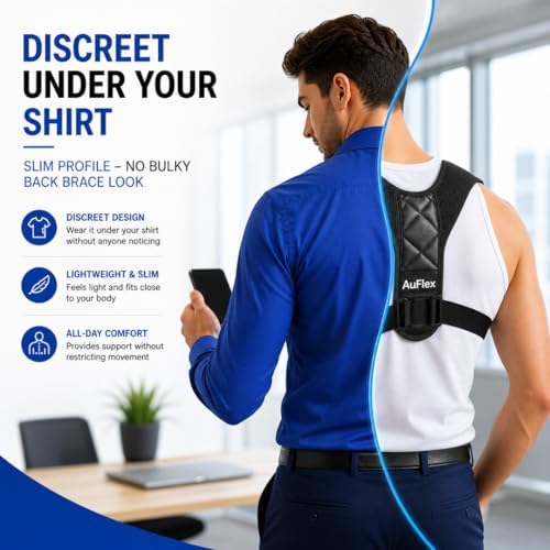 Posture Corrector for Men & Women – Back Brace Posture Corrector & Upper Back Brace for Shoulder Support – Adjustable Back Straightener for Neck & Back Pain Relief, Clavicle Support for Hunchback & Slouching (Chest 25-42”) - Image 6
