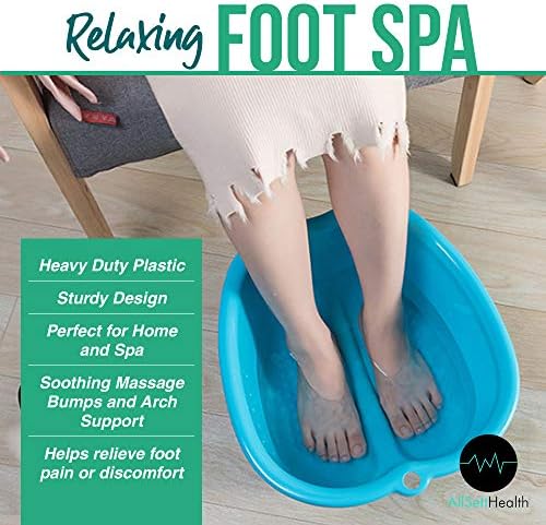 AllSett Health Foot Soaking Bath Basin – Large Size for Soaking Feet | Pedicure and Massager Tub for at Home Spa Treatment | Callus, Fungus, Dead Skin Remover, Blue - Image 4